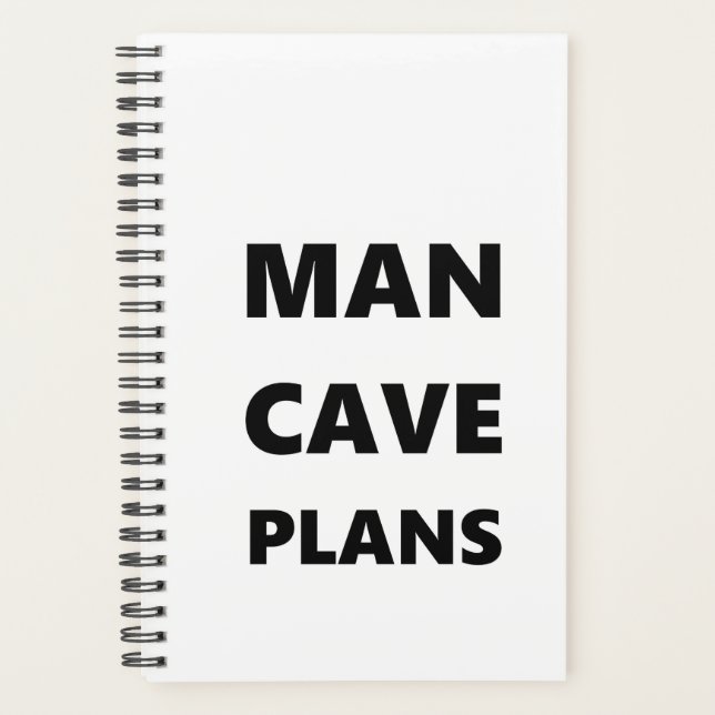 Planner For Men Man Cave Plans Black Font White (Front)