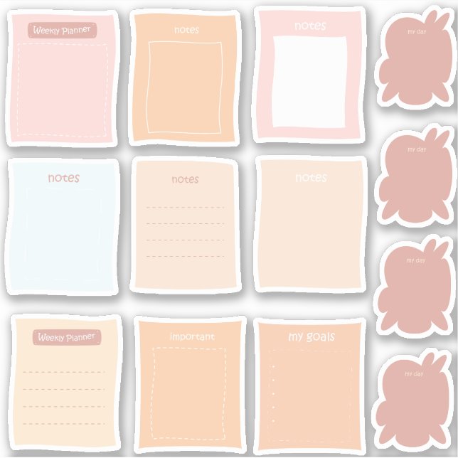 Planner notes sticker pack (Front)