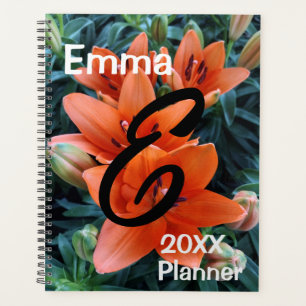Planner, Orange Lily flowers Planner