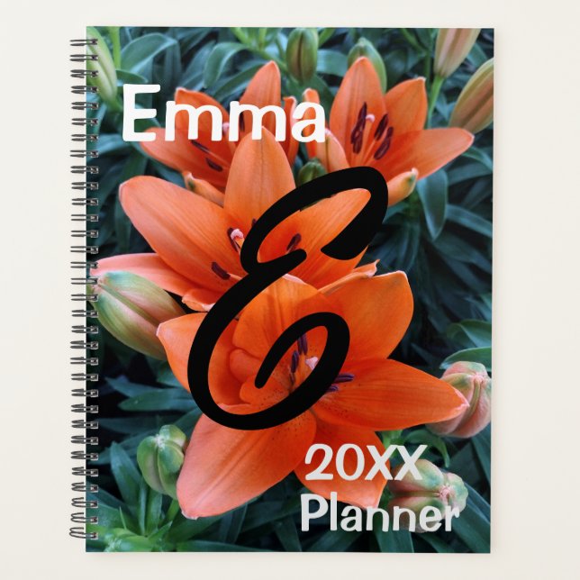Planner, Orange Lily flowers Planner (Front)
