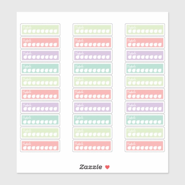 Planner Stickers Hydrate Tracker Pastel Rainbow  (Sheet)