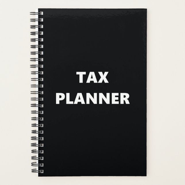 Planner Tax Planner Black White Design (Front)