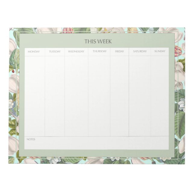 Planner Weekly Magnolias Notepad (Front)