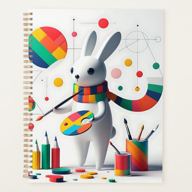 Planner with a charming white rabbit (Front)