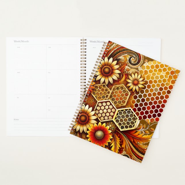 Planner with Honeycomb and Floral Design (Display)