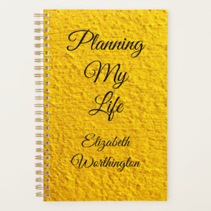 Planning my Life Yellow Textured Customisable Planner