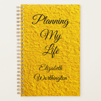 Planning my Life Yellow Textured Customisable Planner
