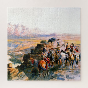 “Planning the Attack” by Charles M Russell Jigsaw Puzzle