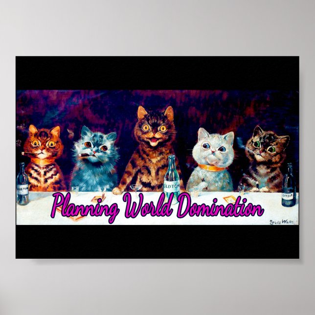 Planning World Domination, Meeting by Louis Wain  Poster (Front)