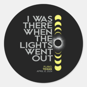 Plano Texas Total Solar Eclipse 2024  Classic Round Sticker