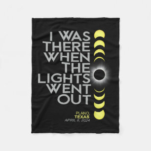 Plano Texas Total Solar Eclipse 2024 Fleece Blanket