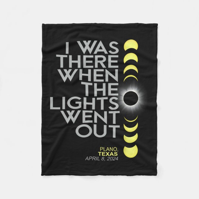 Plano Texas Total Solar Eclipse 2024  Fleece Blanket (Front)