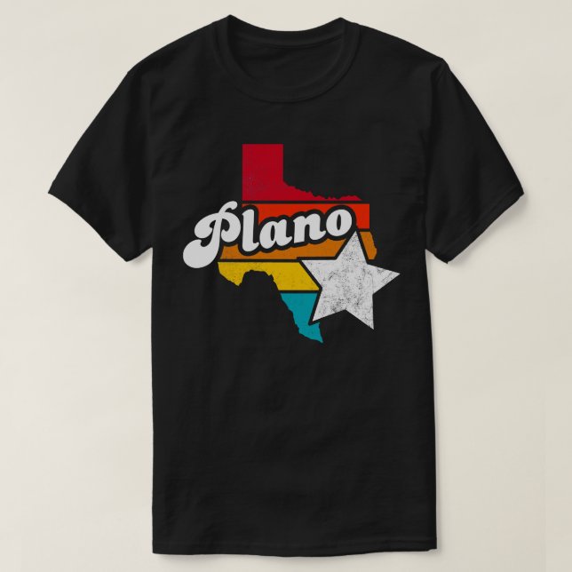 Plano Texas Vintage Distressed Souvenir 2 T-Shirt (Design Front)