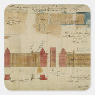 Plans and elevations for The Red House, Bexley Hea Square Sticker