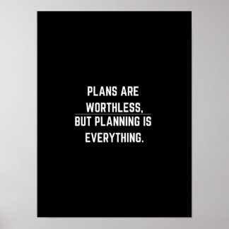 Plans are worthless - Motivational Poster