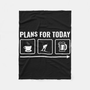Plans For Today Funny Biathlon Skiing Shooting Spo Fleece Blanket
