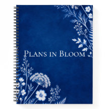Plans in Bloom Blue Botanical Notebook