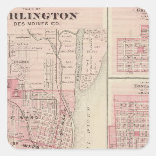 Plans of Burlington, Greenfield Square Sticker