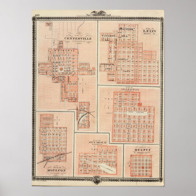 Plans of Centerville, Leon, Moulton Poster (Front)
