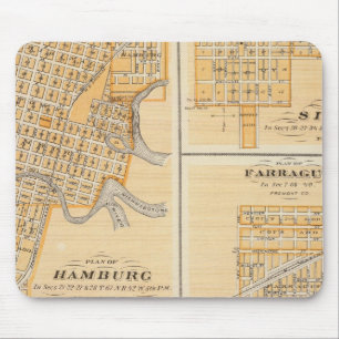Plans of Hamburg, Sidney, Farragut Mouse Pad