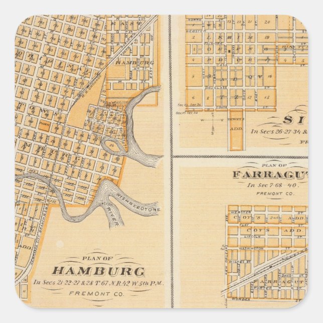 Plans of Hamburg, Sidney, Farragut Square Sticker (Front)