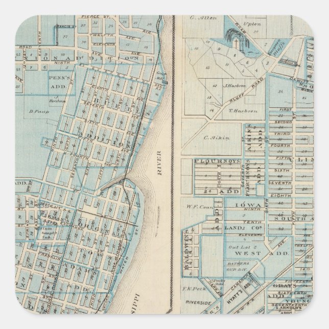 Plans of Lyons and Clinton, Clinton County Square Sticker (Front)