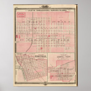 Plans of Oskaloosa, Eddyville and Albia City Poster