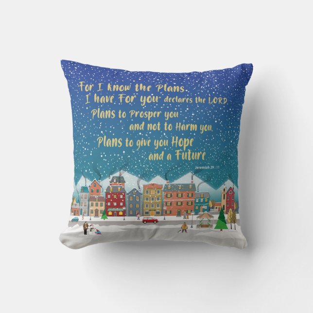 Plans to give you hope and a Future-Jeremiah 29-11 Cushion (Front)