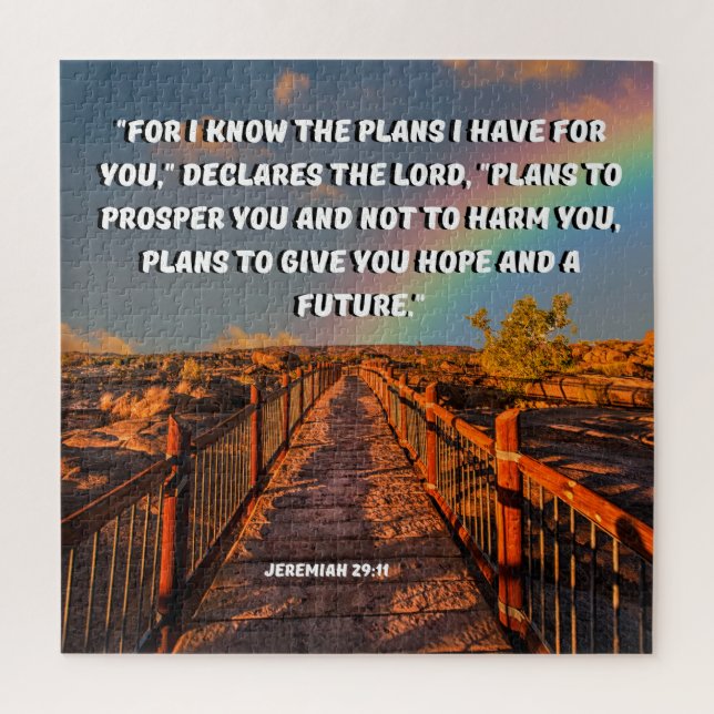 Plans To Prosper You Jeremiah 29:11 Bible Verse Jigsaw Puzzle (Vertical)