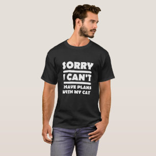 Plans With My Cat Funny Tshirt blk
