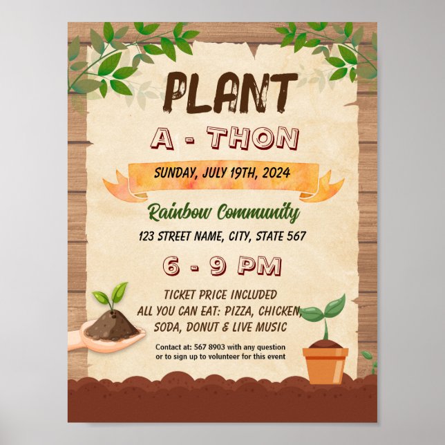 Plant-a-Thon flyer poster template (Front)
