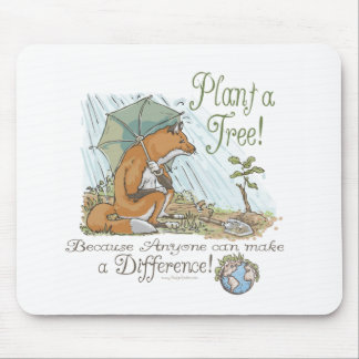 Plant a Tree Earth Day Fox Gear Mouse Pad