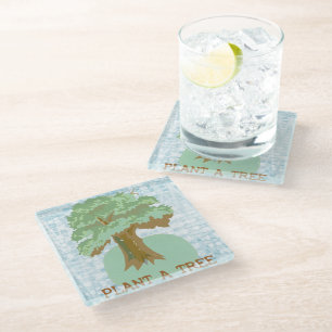 PLANT A TREE GLASS COASTER