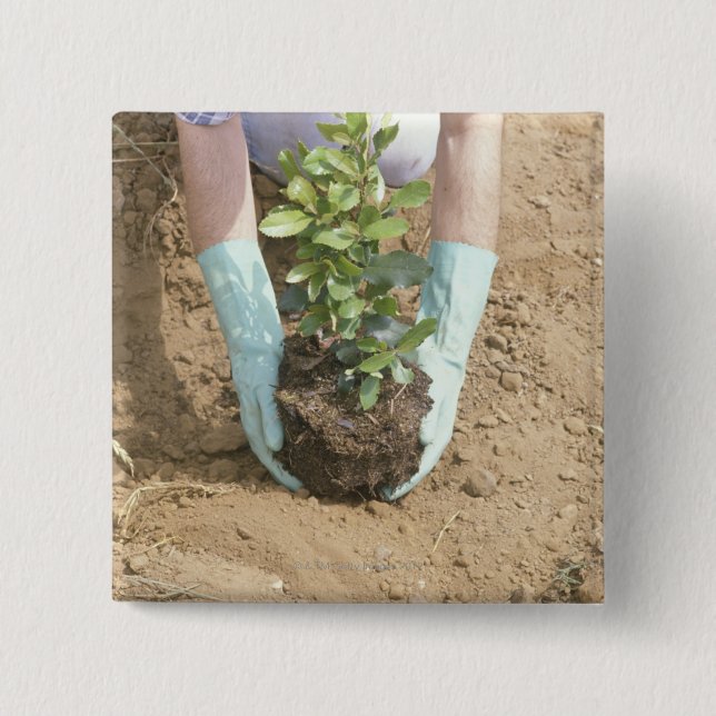 Plant a Tree on Earth Day 15 Cm Square Badge (Front)