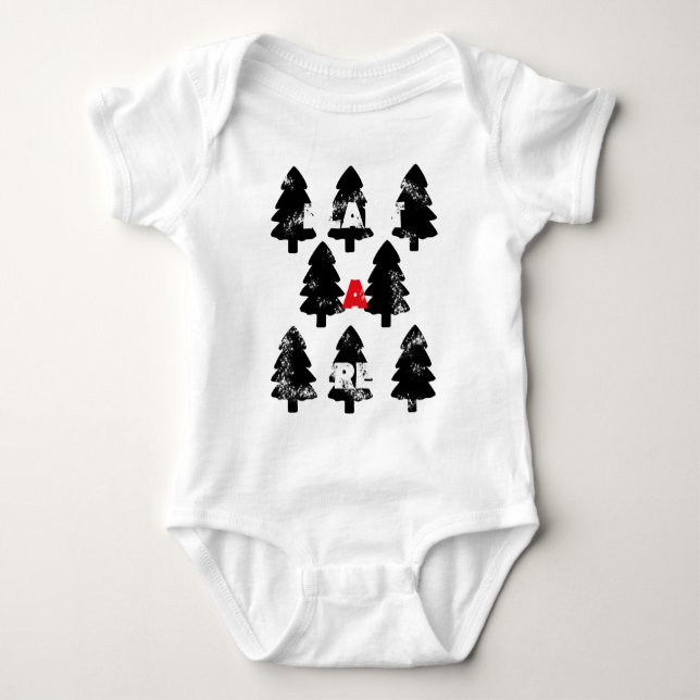 Plant A tree Pattern Baby Bodysuit (Front)