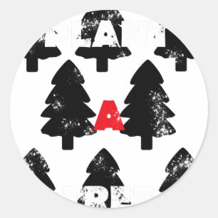 Plant A tree Pattern Classic Round Sticker