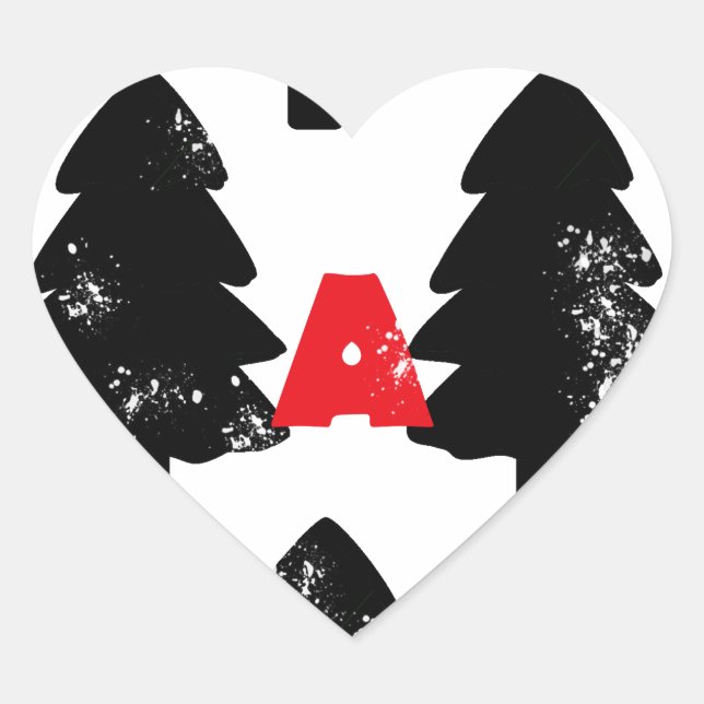 Plant A tree Pattern Heart Sticker (Front)