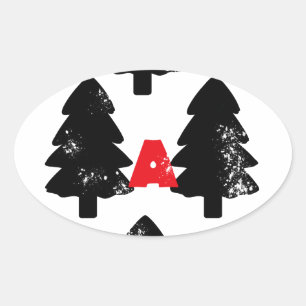 Plant A tree Pattern Oval Sticker