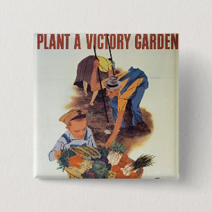 Plant a Victory Garden 15 Cm Square Badge