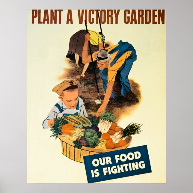 Plant a Victory Garden - Vintage WW2 Poster (Front)