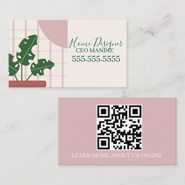 Plant Abstract Designer Business Card (Front/Back)