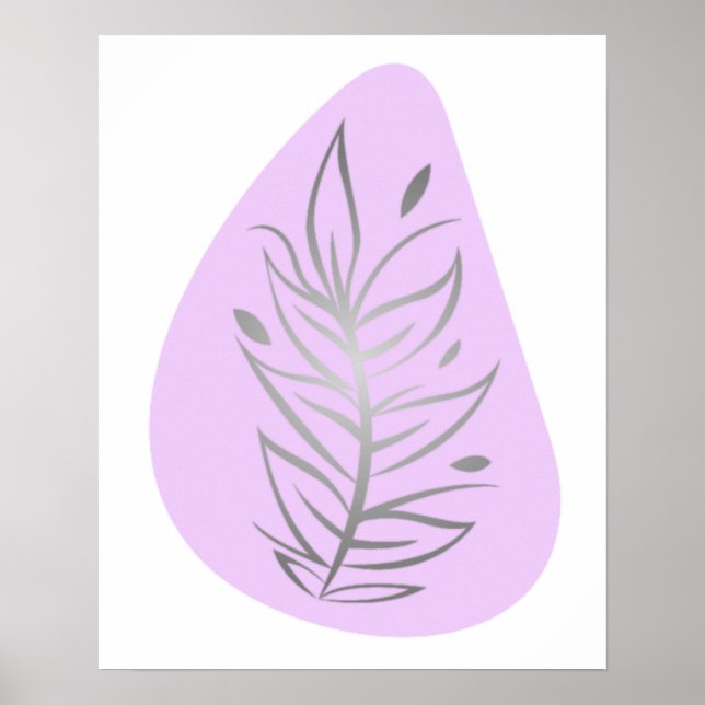 Plant Abstract Line Art Poster (Front)