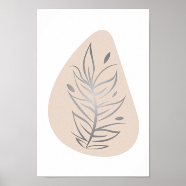 Plant Abstract Line Art Poster (Front)