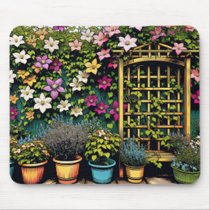 Plant and Gardening Lovers Clematis Trellis Mouse Pad
