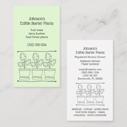 Plant Nursery Business Cards Zazzle AU