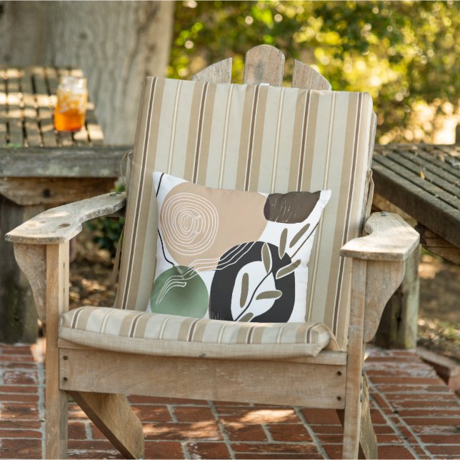 Plant and waves minimalist art cushion (Chair)