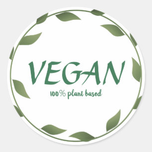 Plant Based 100% Vegan Stickers   Small Business