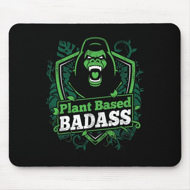 Plant Based Bad Fitness Gorilla Bodybuilding Beast Mouse Pad (Front)