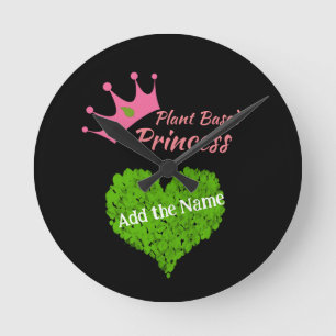 Plant Based design wall Clock Decor Vegan Gift