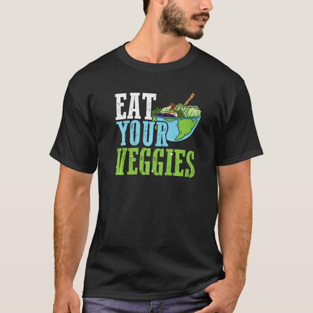 Plant Based Diet Eat More Veggies Cute Vegetarian T-Shirt (Front)